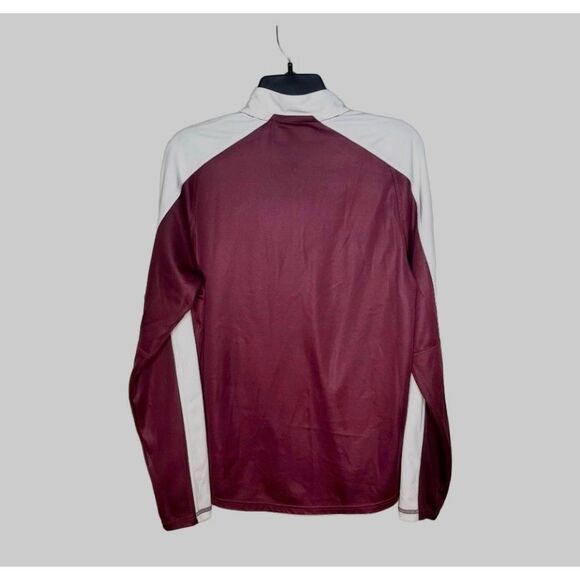 Adidas Women's Maroon White 1/4 Zip Long Sleeve Pullover Shirt Size XS - Picture 3 of 9